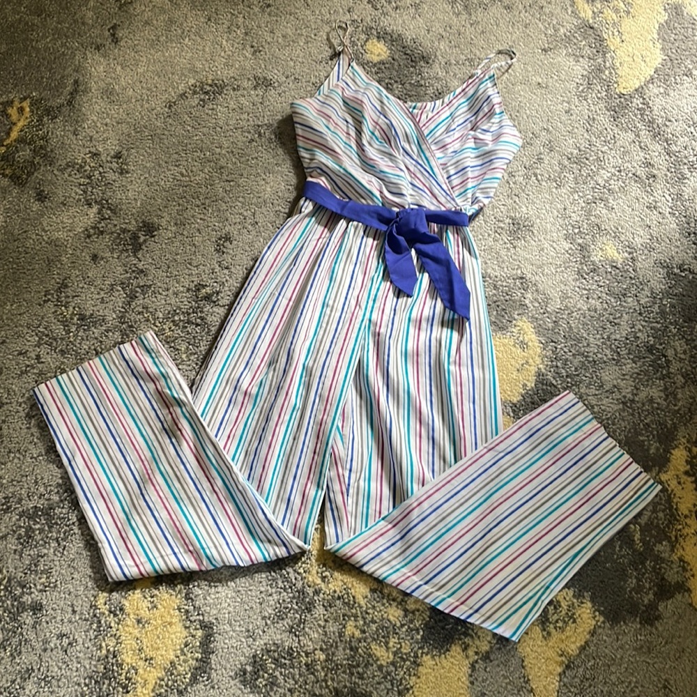 Vintage Striped Jumpsuit (mod sz 8-10)